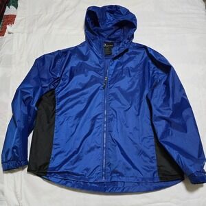 i5 Apparel Blue and Black Rain Windbreaker Jacket Heavy‎ Duty Full Zip 2X /0037